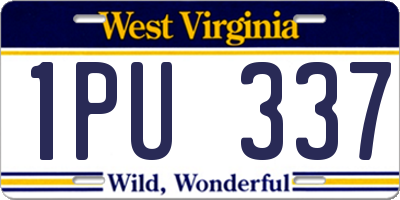 WV license plate 1PU337