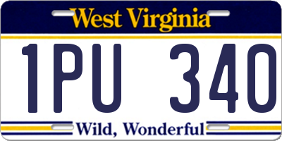 WV license plate 1PU340