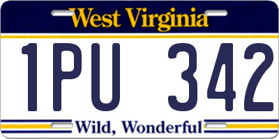 WV license plate 1PU342