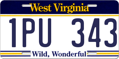 WV license plate 1PU343