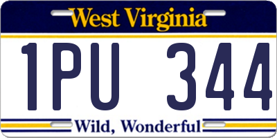 WV license plate 1PU344
