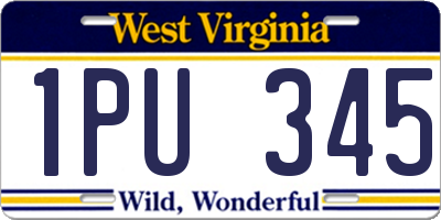 WV license plate 1PU345