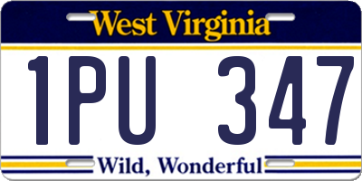 WV license plate 1PU347