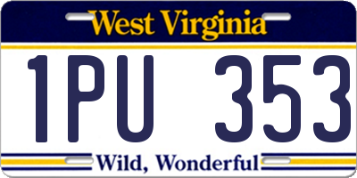 WV license plate 1PU353