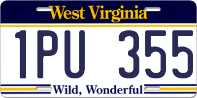 WV license plate 1PU355