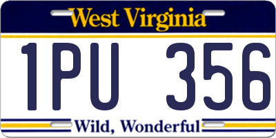 WV license plate 1PU356