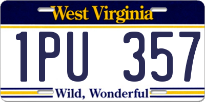 WV license plate 1PU357