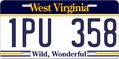 WV license plate 1PU358