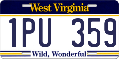 WV license plate 1PU359