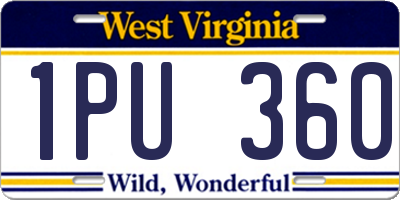 WV license plate 1PU360