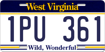WV license plate 1PU361