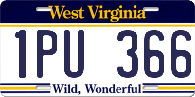 WV license plate 1PU366