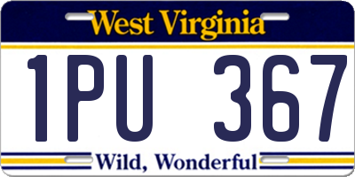 WV license plate 1PU367