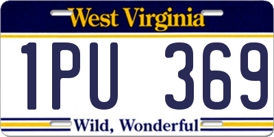 WV license plate 1PU369