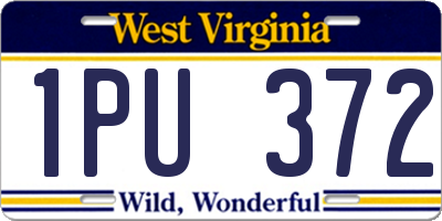 WV license plate 1PU372