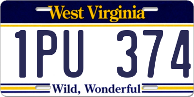 WV license plate 1PU374
