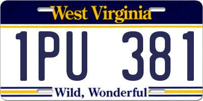 WV license plate 1PU381