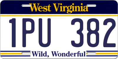 WV license plate 1PU382