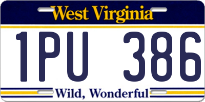 WV license plate 1PU386