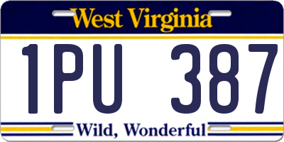 WV license plate 1PU387