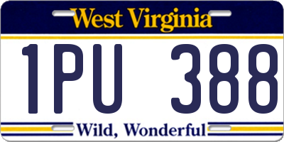 WV license plate 1PU388