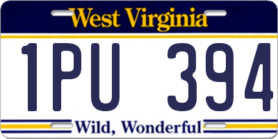 WV license plate 1PU394
