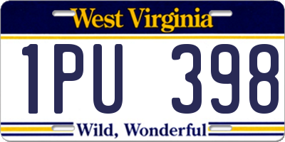 WV license plate 1PU398