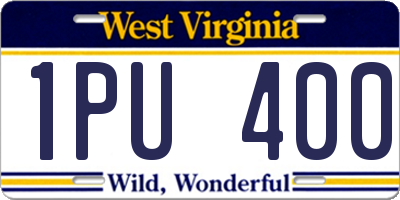 WV license plate 1PU400