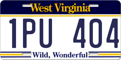 WV license plate 1PU404
