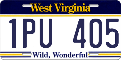 WV license plate 1PU405