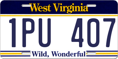WV license plate 1PU407