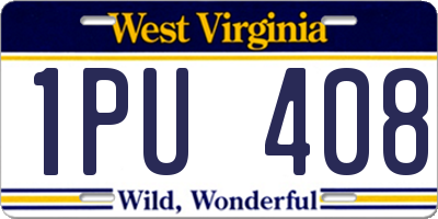 WV license plate 1PU408