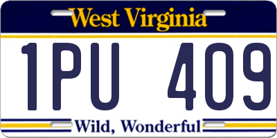 WV license plate 1PU409