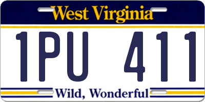 WV license plate 1PU411