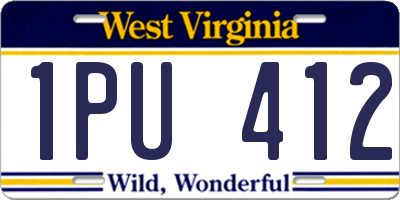 WV license plate 1PU412