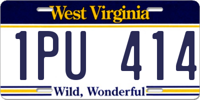 WV license plate 1PU414