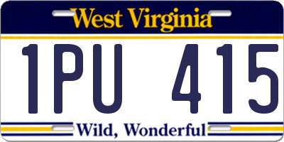 WV license plate 1PU415