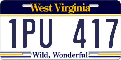 WV license plate 1PU417