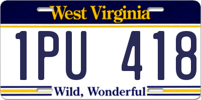 WV license plate 1PU418