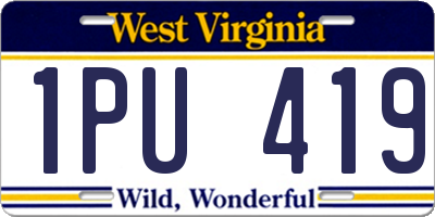 WV license plate 1PU419