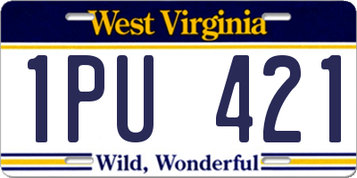 WV license plate 1PU421