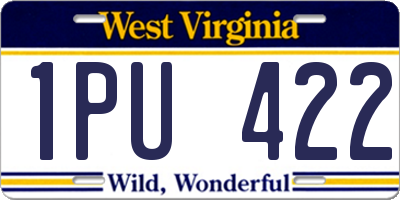 WV license plate 1PU422