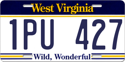 WV license plate 1PU427