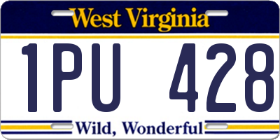 WV license plate 1PU428