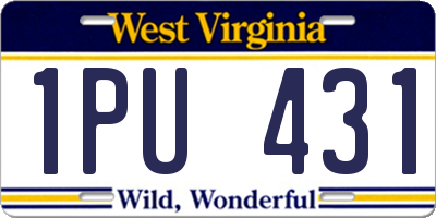 WV license plate 1PU431