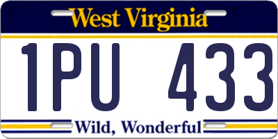 WV license plate 1PU433