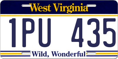 WV license plate 1PU435