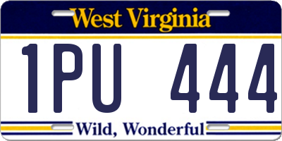 WV license plate 1PU444