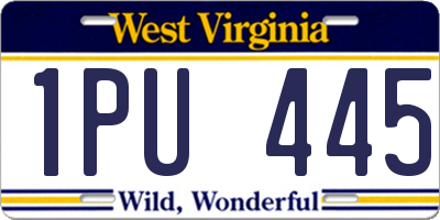 WV license plate 1PU445