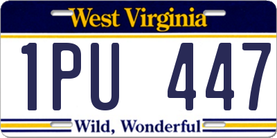 WV license plate 1PU447